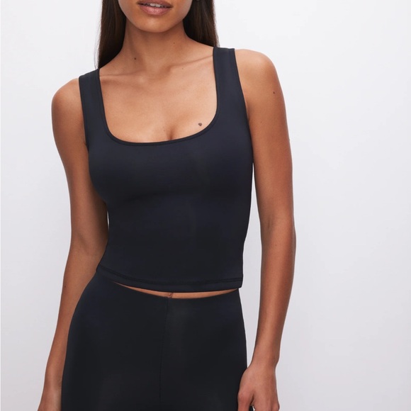 GOOD AMERICAN SCUBA SCOOP TANK IN BLACK - Picture 5 of 6